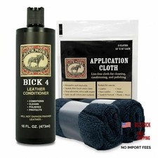 Bick 4 Leather Conditioner 16oz  2-Pack Application Cloth for Cleaning,
