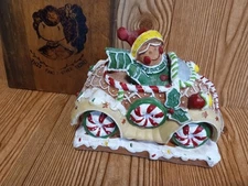 Cracker Barrel Fiber-Optic Car Christmas Village Gingerbread Man Lights Tested