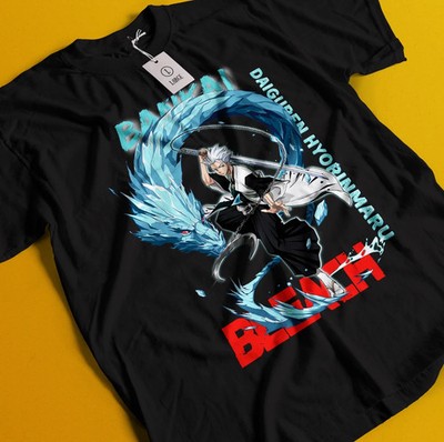 Bleach Anime Daiguren Hyourinmaru Ice Dragon Black T-Shirt