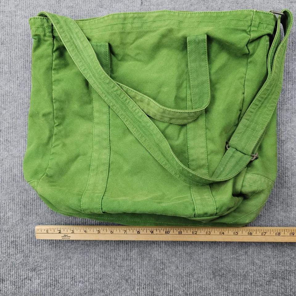 Vintage GAP Tote Bag Y2K Green Canvas Shoulder Crossbody Adjustable Carryall - Image 3 of 4