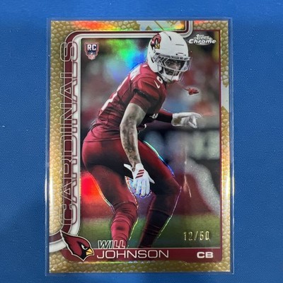 2025 Topps Chrome - Rookies Will Johnson #349 Gold Leather Football /50 (RC)