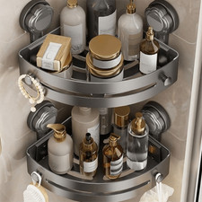 Wall Mounted Bathroom Shelf Suction Cup Wall Corner Shelf Shower Space