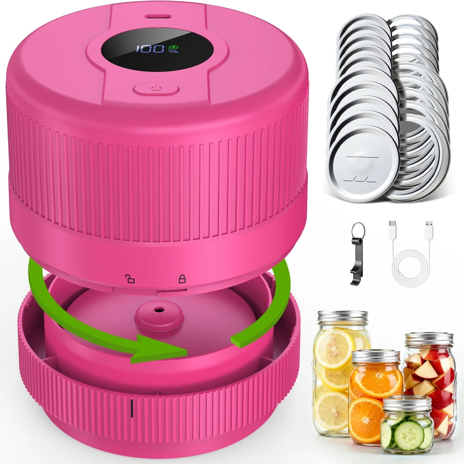 Mason Jar Vacuum Sealer Kit, Electric Sealer for Wide and Regular Mouth Mason...