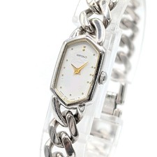 SEIKO 2E20 5360 Watch Quartz Ladies Hexagon Silver White Dial Y2K 00S Seiko Watc