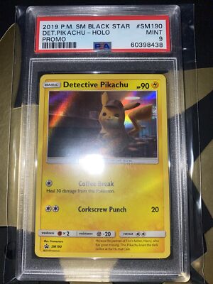2019 PIKACHU (HOLO) POKEMON DETECTIVE PIKACHU MOVIE PROMO CARD PSA