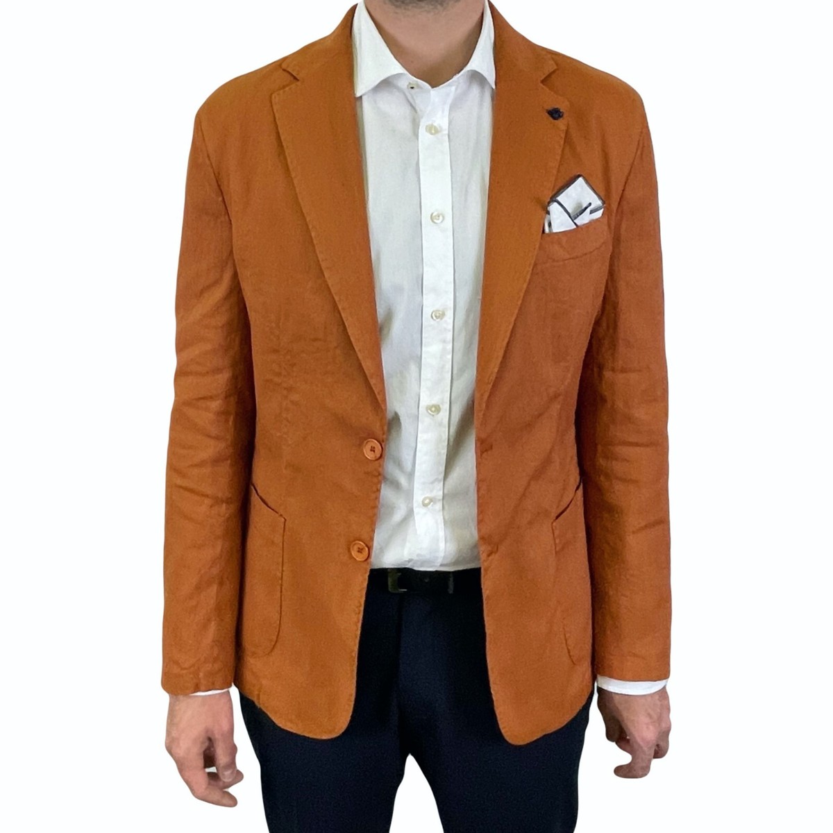 Giacca Uomo Elegante Casual Blazer Estiva Slim in Lino Made in Italy  Sartoriale