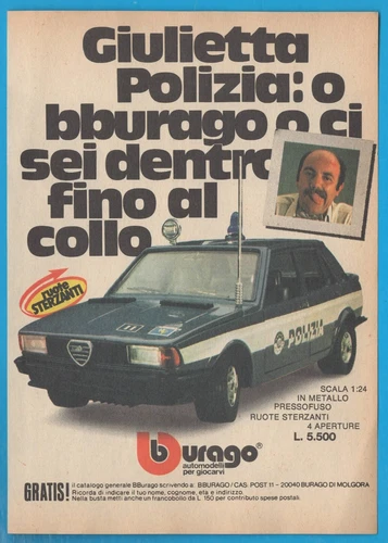 BBURAGO: Giulietta Polizia 1980 pubblicità advertising werbung clipping MA1335 - Foto 1 di 1