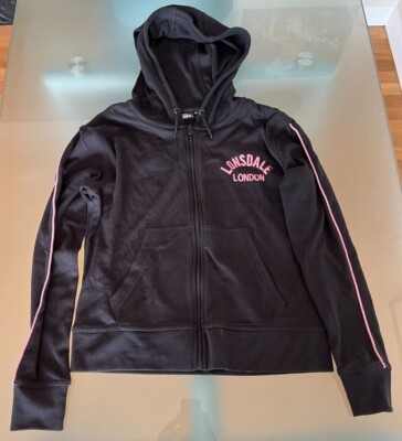 Lonsdale London Women's Jumper Size 10 UK Hooded Black