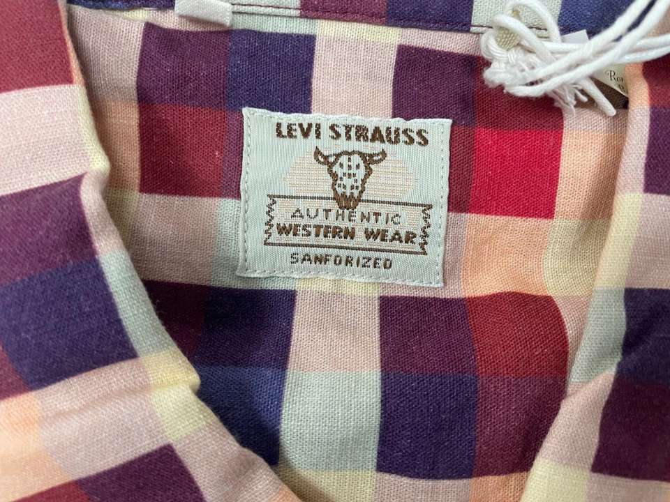 Camisa ocidental Levi's Vintage Clothing estampada LVC década de 1960 Levis Shorthorn Levi - Imagem 4 de 4