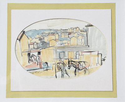 Karl Schricker 1912-2006 Bayreuth / Aquarell ''Ortsbild von Krk (Jugoslawien)''