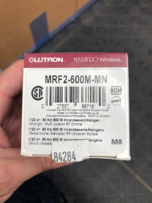 Lutron MRF2-600M-MN, 600W Multi-Location Maestro RF Wreless Dimmer-BLACK