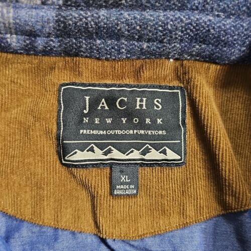 Jachs NY Wool Blend Lined Southwest Aztec Pockets Blue Shirt Jacket Corduroy XL - Picture 3 of 7