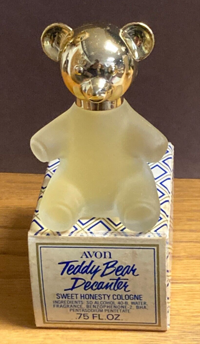 Vintage Avon .75 oz Teddy Bear Decanter Sweet Honesty Cologne with