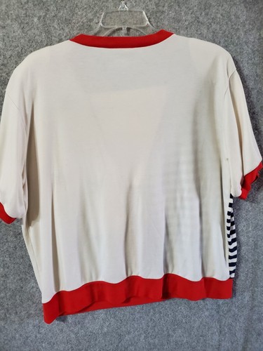 Donnkenny Classics Blouse Women White Sz ? 2X No Tags Embroidered Star #433 - Picture 3 of 8