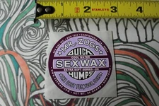 Dr. Zog's SEX WAX Surfboard Purple Grip Stick Surf WAX Vintage Surfing STICKER