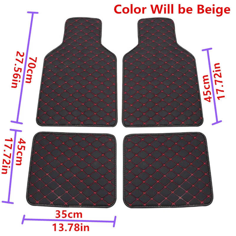Juego de 4 alfombrillas protectoras delanteras traseras aptas para 5 asientos coche universal Foto 2 de 4