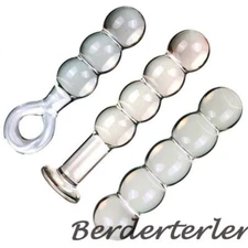 Crystal Glass Huge Anal Butt Plug Dilator Beads Anus Masturbator Erotic Toys