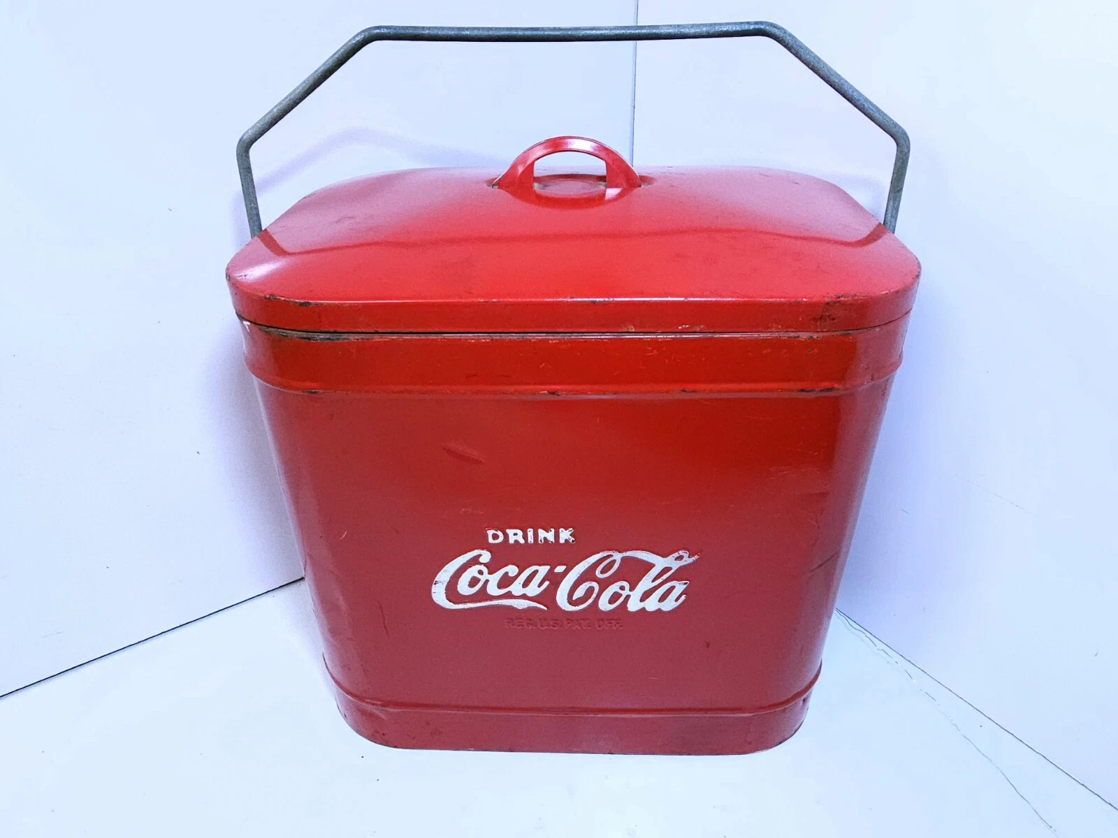 Vintage Coca Cola Superior Junior Metal Cooler Sterling Mfg. Wichita Kansas 1940