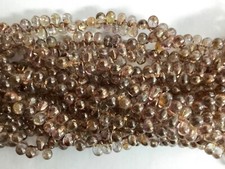 100 Luster Trans Gold Topaz Czech Glass Tear Drop Teardrops Beads 6MM LIMITED