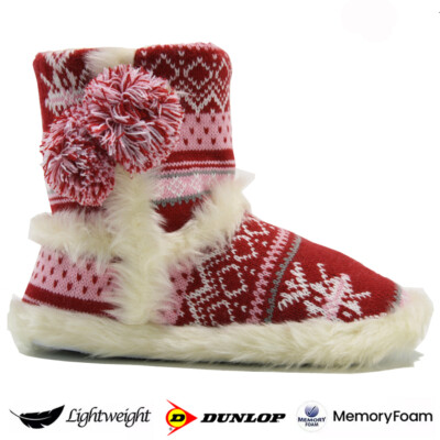 DAMEN DUNLOP MEMORY FOAM PLIPPER WINTERFELL SLIPPER WARM WINTER BOOTIE GRÖSSE