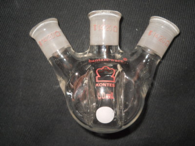 Ricevitore Per Distillazione Kontes Bantam-Ware 14/20 In Vetro Borosilicato Con Ganci (usato, Leggeri Segni)