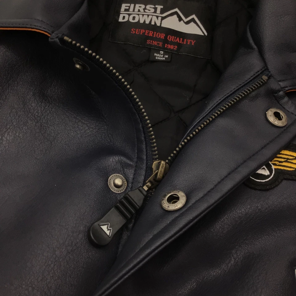 First Down Bomber Jacket Size 5 PVC Casting Leather First Down Flying America - Image 3 of 4