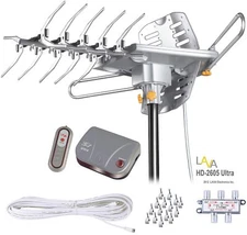 LAVA HD2605 Outdoor HD TV Antenna Remote Controlled Rotation 4K TV with Kit