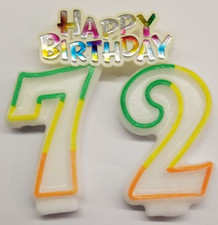 Aniversario de cumpleaños 2 y 7 velas. 3" Numb. Cera Pastel Topper Plástico Cumpleaños