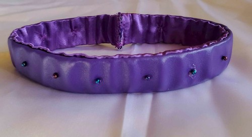 Exotic Dancer Ankle Bank, Purple Faux Leather, Free Matching Garter - Picture 10 of 12