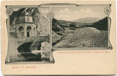 Early '900 Baths Porretta Sanctuary Blessed Virgin Bridge Valley Rhine FP B/N