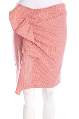 DESIGNERS REMIX CHARLOTTE ESKILDSEN Skirt Checked Volants Frills D 38 red