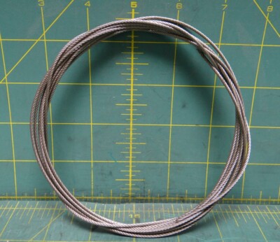 10 Feet Indusco Rope & Fitting 1/16'' 7x7 Stainless Steel Aircraft Cable