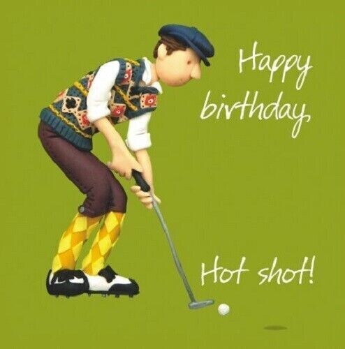 Golf  Holy Mackerel Birthday Card hot stuff