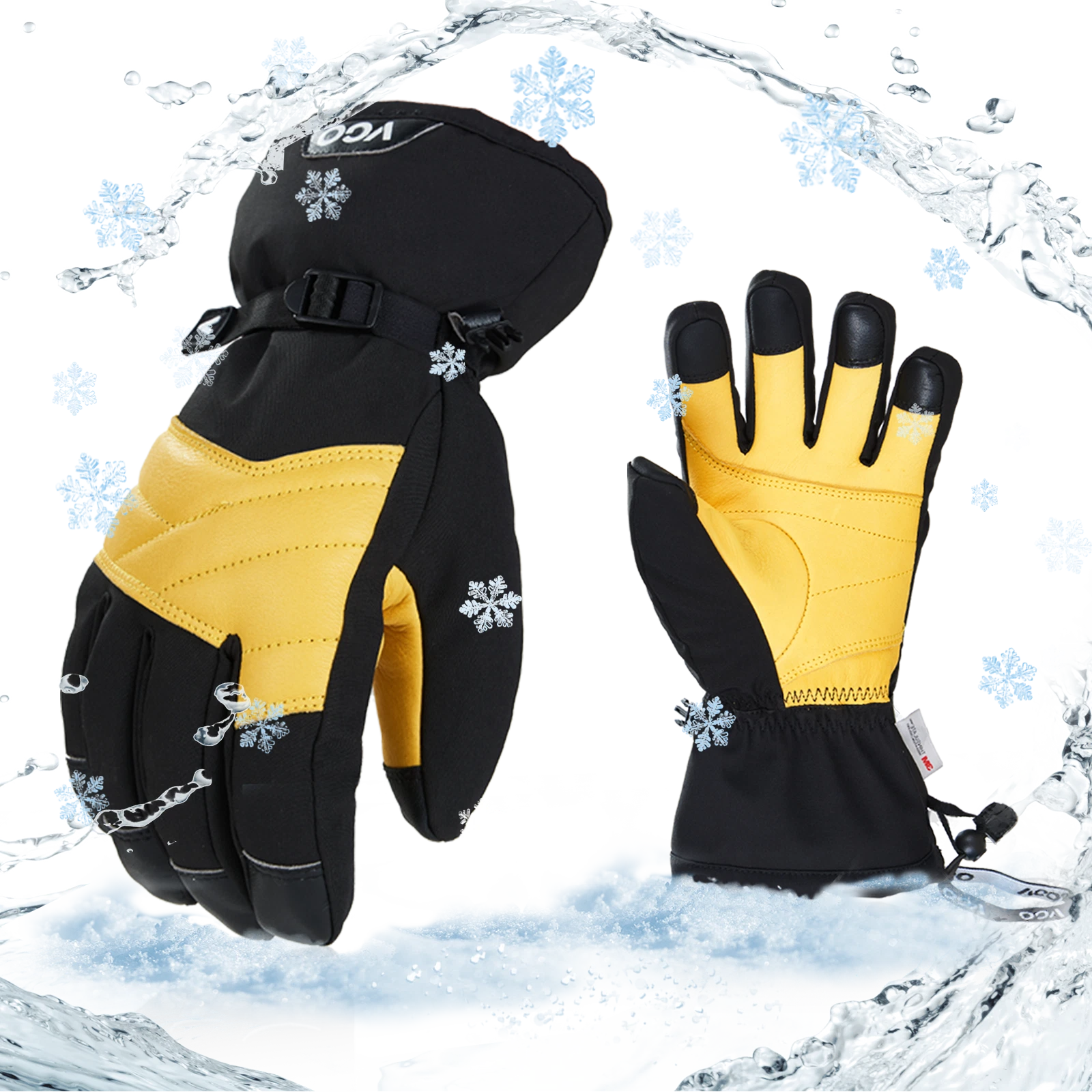 Vgo 1 Pair -30℃/-22°F Winter Warm Cow Leather Ski Gloves for Men/Women（CA2469FW）
Opens in a new wind