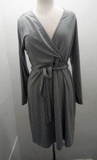 MARKS AND SPENCER  M&S COLLECTION GREY JERSEY MIDI  FAUX WRAP DRESS UK 16 EU 44