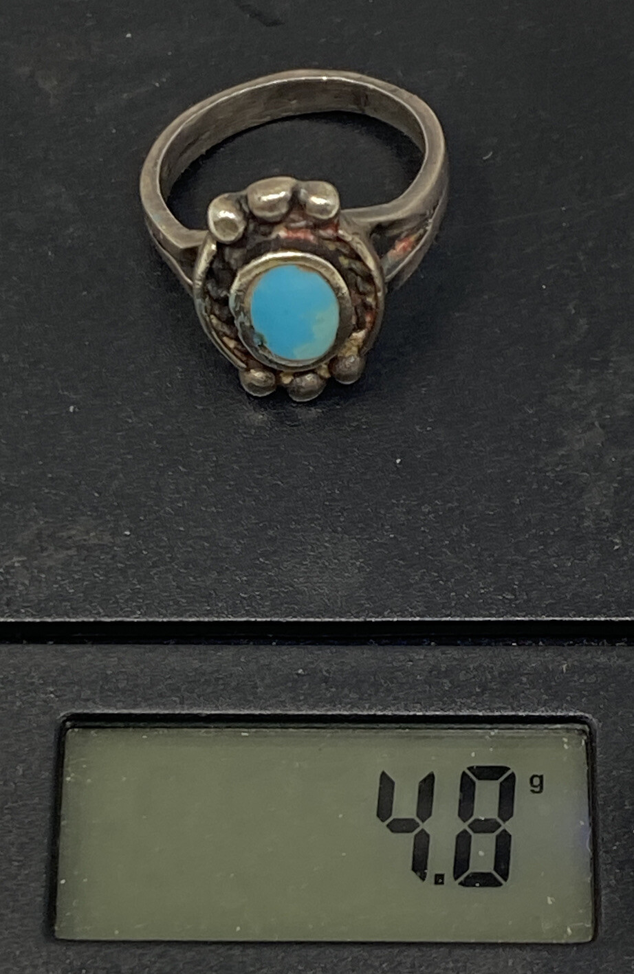 Vintage Southwestern Handmade Navajo Turquoise Ring Sterling Silver ...