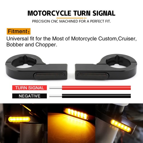 28mm-58mm Motorcycle Turn Signal Fork Tube Mounting Clip Indicator LED Lights - Picture 5 of 21