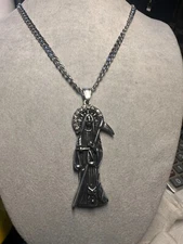 Holy Saint Death Angel Santa Muerte Grim Reaper Pendant Necklace Alloy (#13)