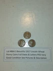Lot #864 3 Beautiful Lincoln Wheats 1917-P 1917-D & 1917-S VG-F See Pictures