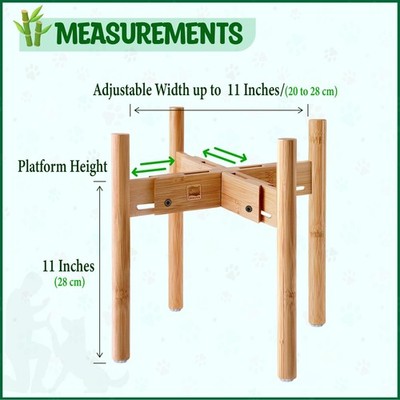 ZPirates Dog Bowl Stand For Large Dogs - height 14-inch, Adjustable, Lockable Width 8-11inches wide - Food and Water Feeder Holder - b