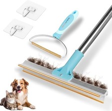 QUALITY SCORE 2 in 1 Carpet Rake for Pet Hair Removal