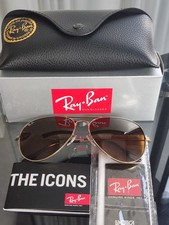RAY-BAN RB3026, aviator sunglasses , Gold Frame/Large 62mm Brown Lens