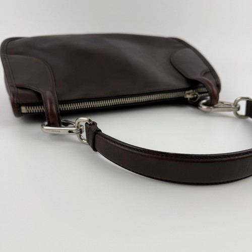 Prada Women's Brown Leather Shoulder Bag Used Good From Japan - Picture 11 of 16