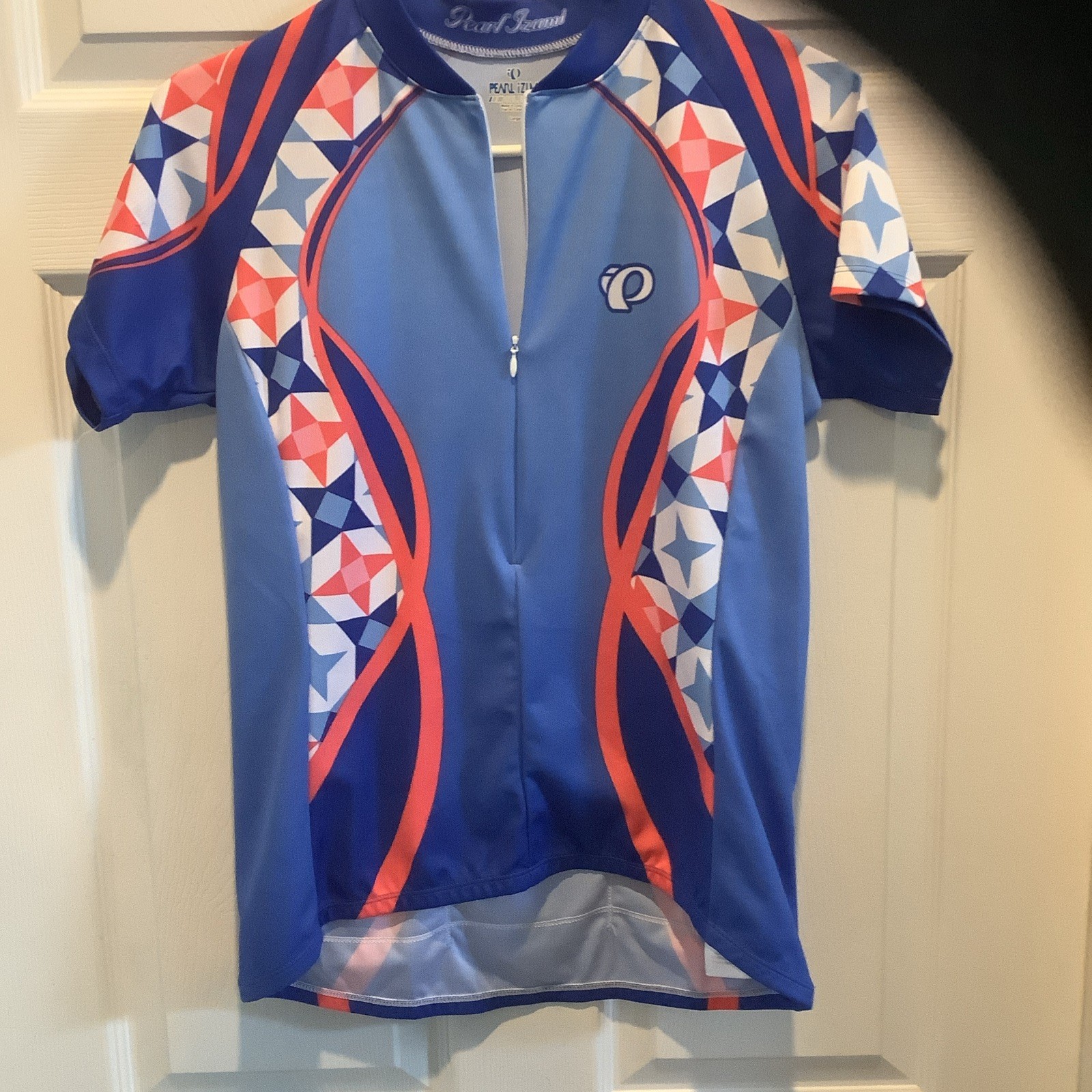 Pearl Izumi Cycling Jersey Men's Size Large Orange Blue Biki