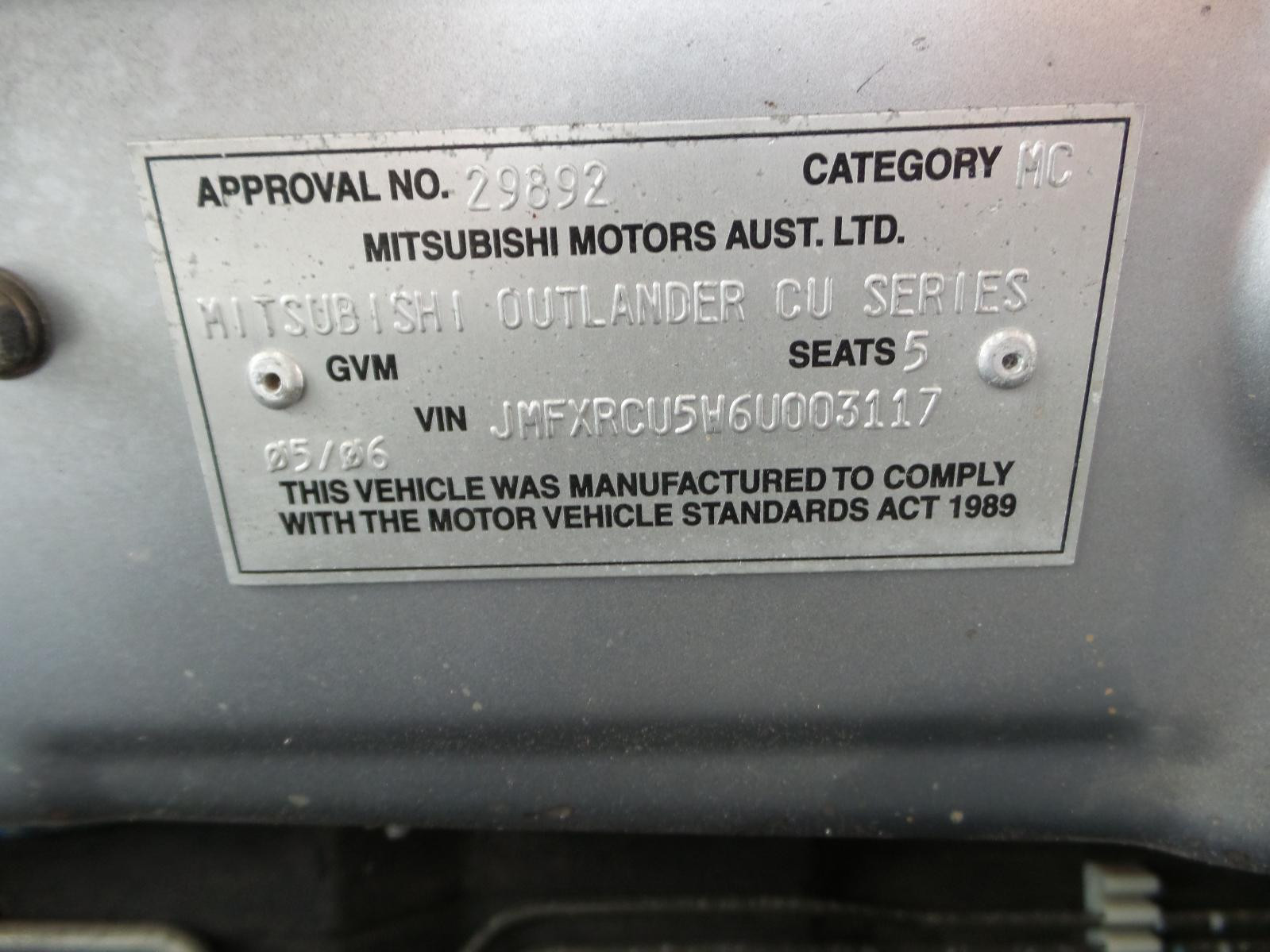2006 Mitsubishi Outlander FAN RADIATOR FAN 2.4 4G69 MIVEC ZE-ZF 08/04-10/06 image 6