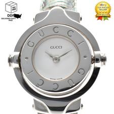 Vintage [Near MINT] GUCCI 6600L White Dial Silver Quartz Women's Bracelet Watch