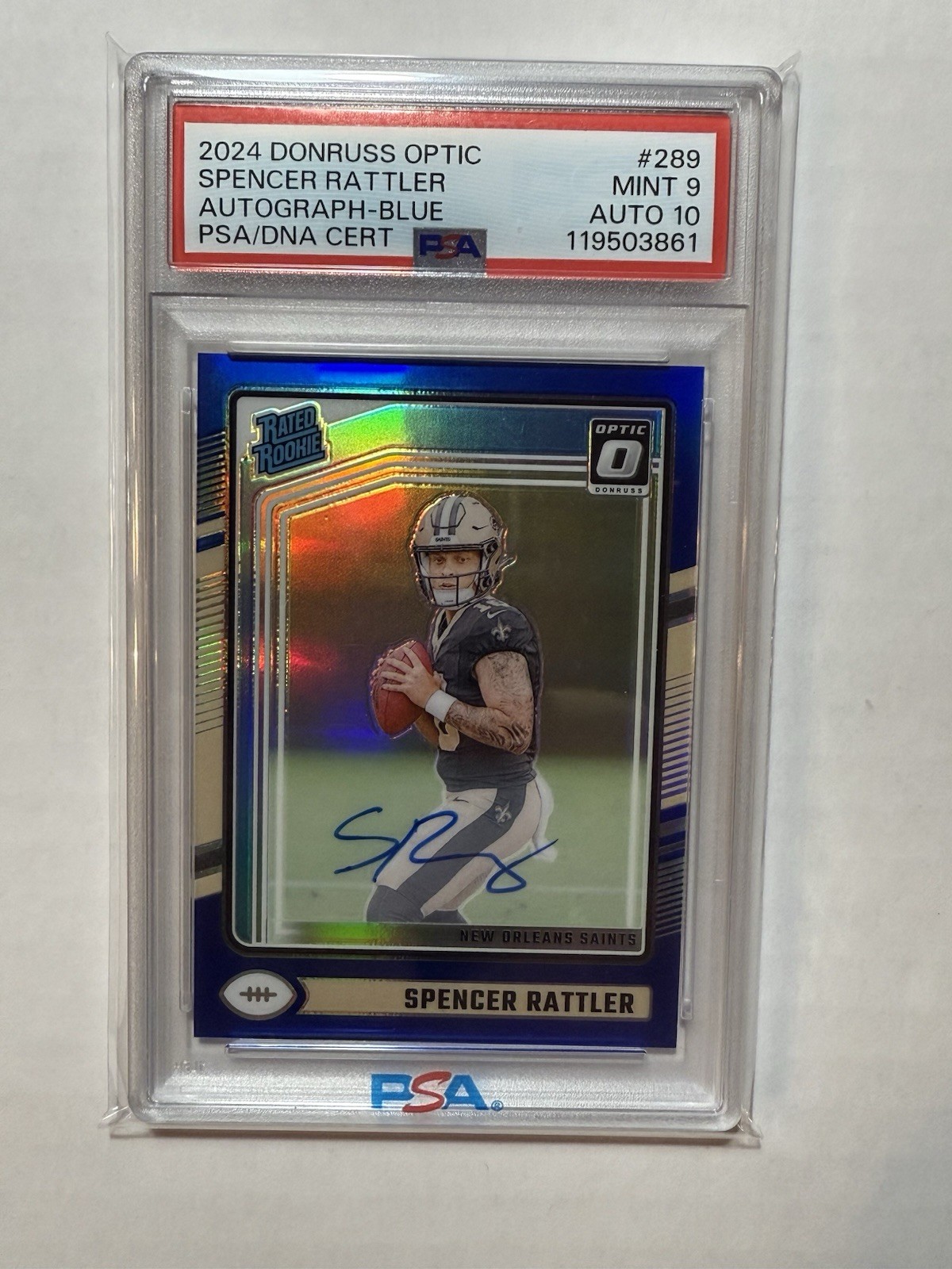 2024 Donruss Optic - Spencer Rattler #289 Blue Autograph /99