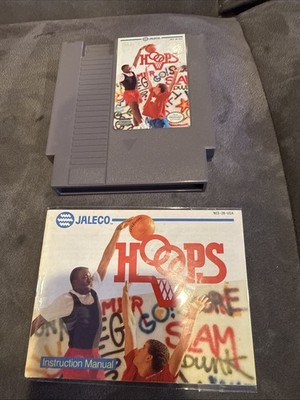 Hoops Nintendo NES Game With Manual Tested    