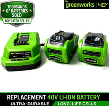 LOT of 2 40V 6.0Ah For Greenworks G-MAX Li-ion Battery w/ Charger
