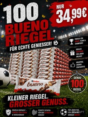 Kinder Bueno 100 Stück Kiosk Riegel Ferrero Schokolade
